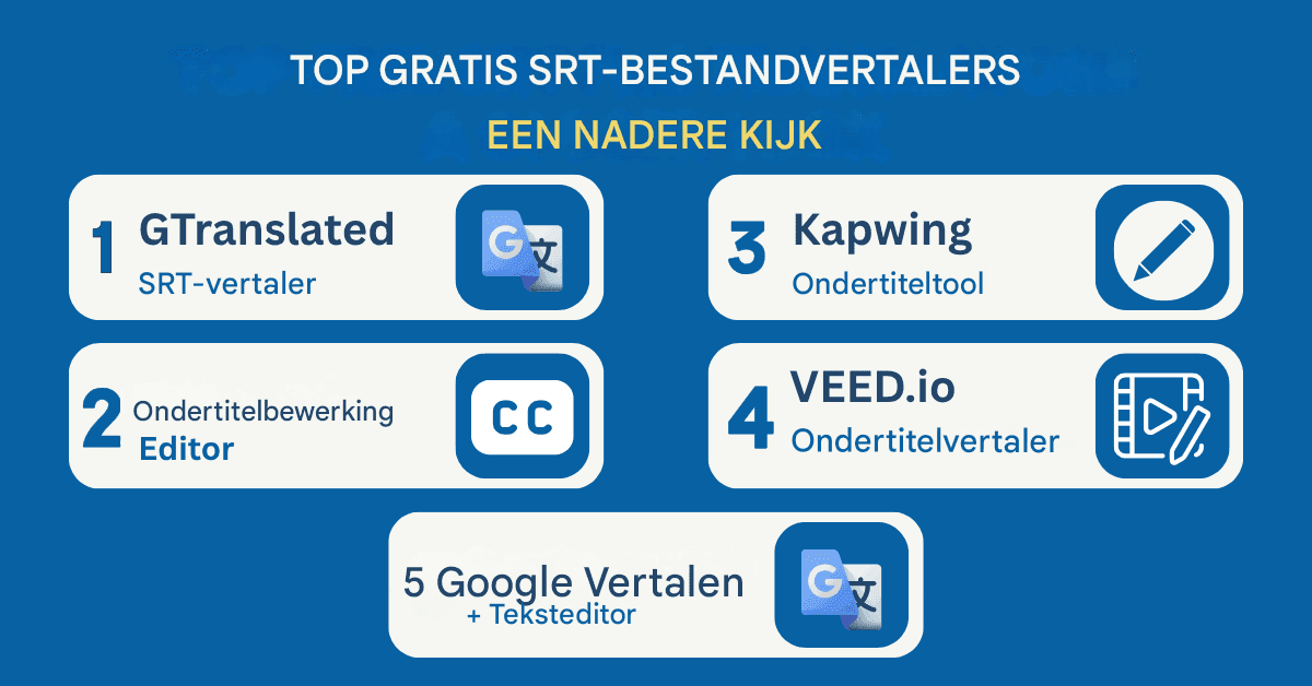 Beste gratis SRT-bestandsvertalers: volledige review en tutorial