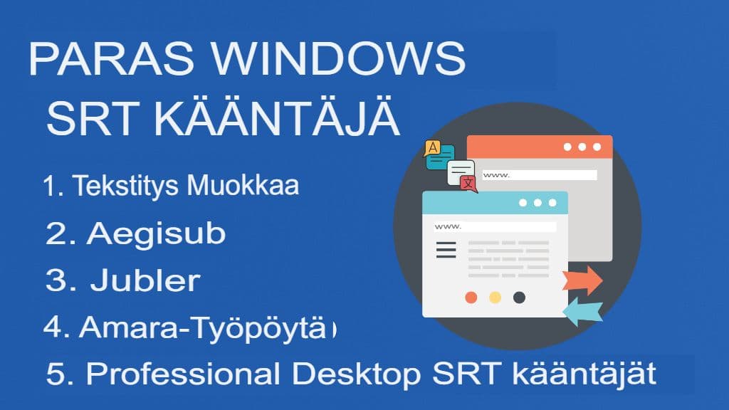 SRT-tiedostojen kääntäminen Windowsille: työpöytätyökalut ja ohjelmistot