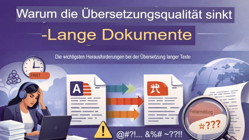 Warum die Übersetzungsqualität bei langen Dokumenten abnimmt