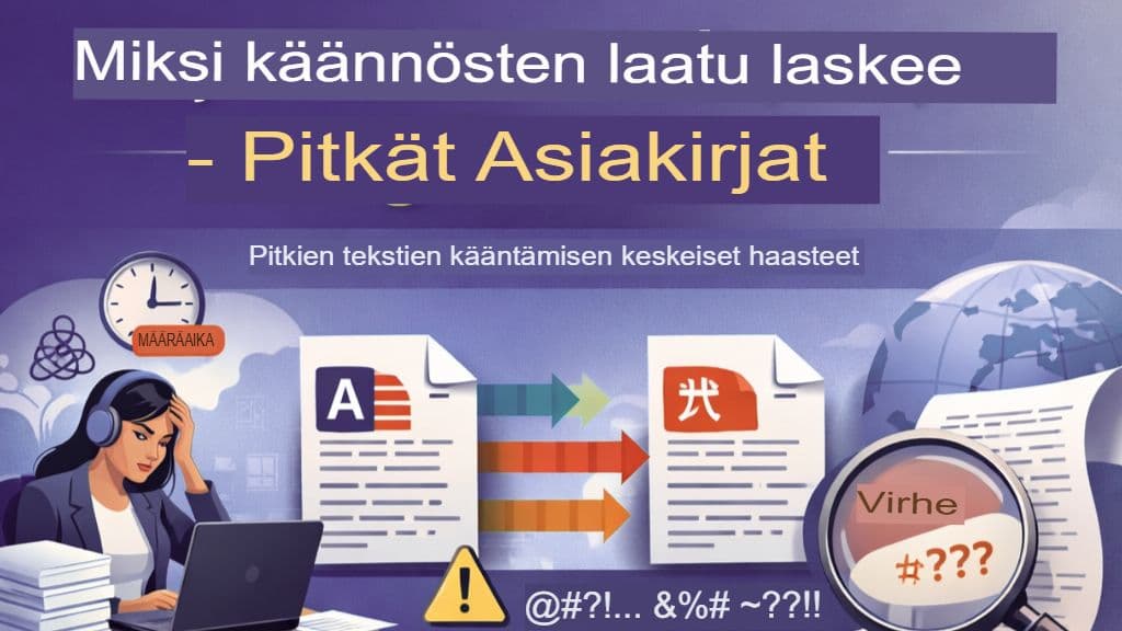 Miksi käännösten laatu heikkenee pitkissä dokumenteissa